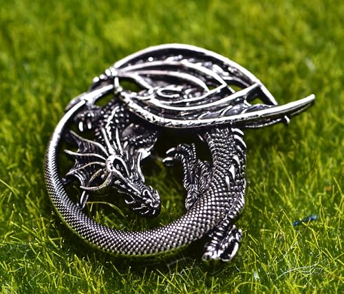 Image of 2PCS Retro Viking Brooch For Women Dragon Brooch Talisman Jewelry, Gift For Men