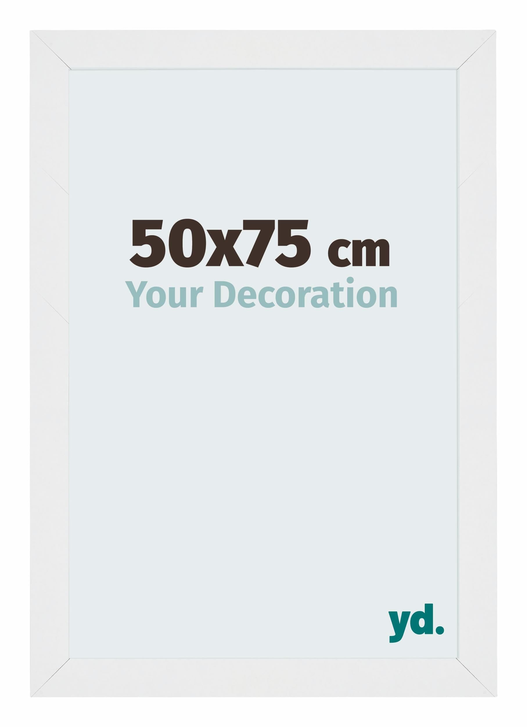 Your Decoration - Picture Frame 50x75 cm - White High Gloss - Decorative Wall Frame in MDF with Antireflection - Frame 50x75 - Mura