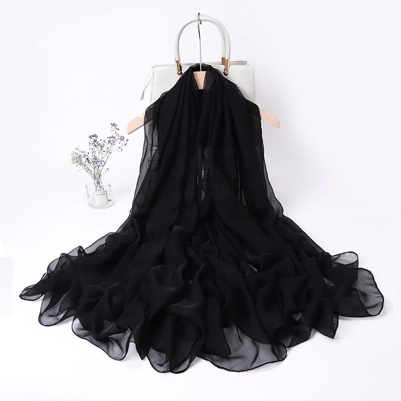 Silk-Feeling-Scarf for Women - Lightweight Long Scarf Shawl Sunscreen Wrap Neck Headscarf for Spring Summer4