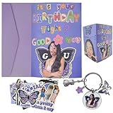 UrsaMajor Birthday Card for Girlfriend with Stickers, Happy Birthday'' Design, Assorted Stickers Included, Pink