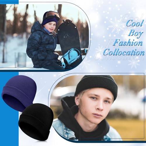 Image of Xtinmee 100 Pack Kids Winter Knit Beanie Hats Bulk Warm Cold Weather Hats for Girls Boys Children Outdoor Homeless Charity