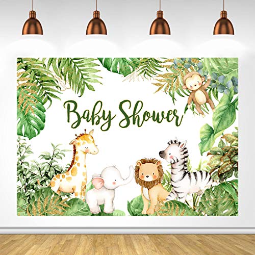 Safari Animals Baby Shower Photogarphy Backdrop Jungle Baby Shower Background Safari Baby Shower