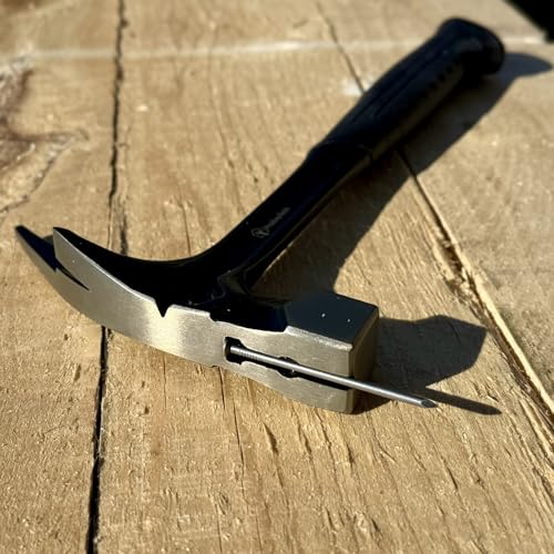 ProBauTech ProHit600GB Latthammer 600 g vollgeschmiedet mit glatter Bahn und magnetischem Nagelhalter, Zimmermannshammer mit ergonomischem Griff