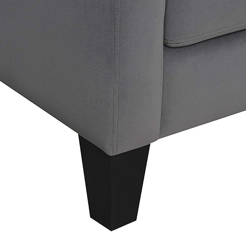 Miniatura 3 de AC Pacific Ally Mid Century - Silla tapizada moderna para sala de estar, color gris acero Gris Acero,Azul baya,https://www.amazon.com/dp/undefined