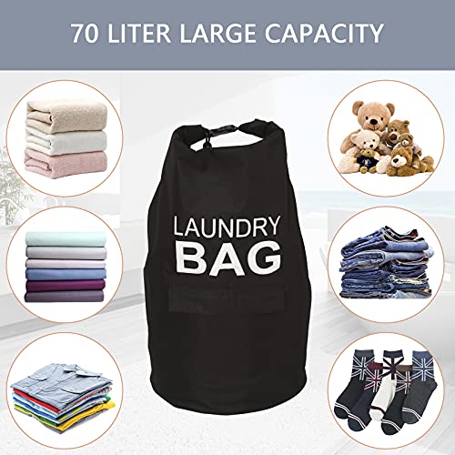Kimmama 70L Waterproof Laundry Bag Backpack,Heavy Duty Laundry Bag with Strap,Dirty Clothes Organizer for Travel,Camping,College Dorm,Laundromat,Apartment - Image 4