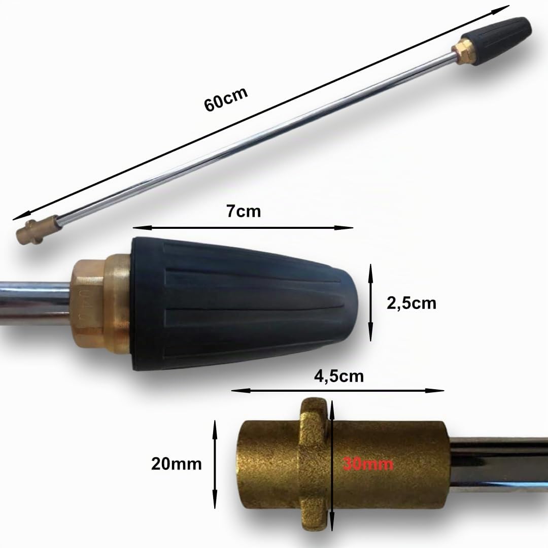 M&M Smartek ugello rotante baionetta per Kärcher, misura 040, 207 bar | Ugello rotante in acciaio inox/ottone per tubazioni; controllare filetto, misura, pressione e apparecchio.