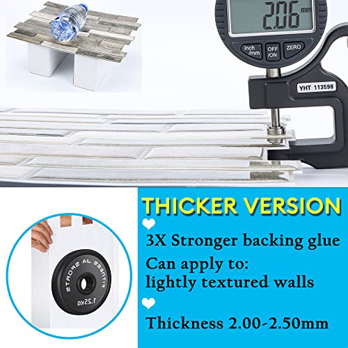 Intersmart Decor Peel And Stick Kitchen Backsplash, 8 Sheets Self-Adhesive Stick On Tile Backsplash For Kitchen & Bathroom, 3D Marble Look Design Decorative Tiles 12''X10'' (Wood Brown) #TOP4