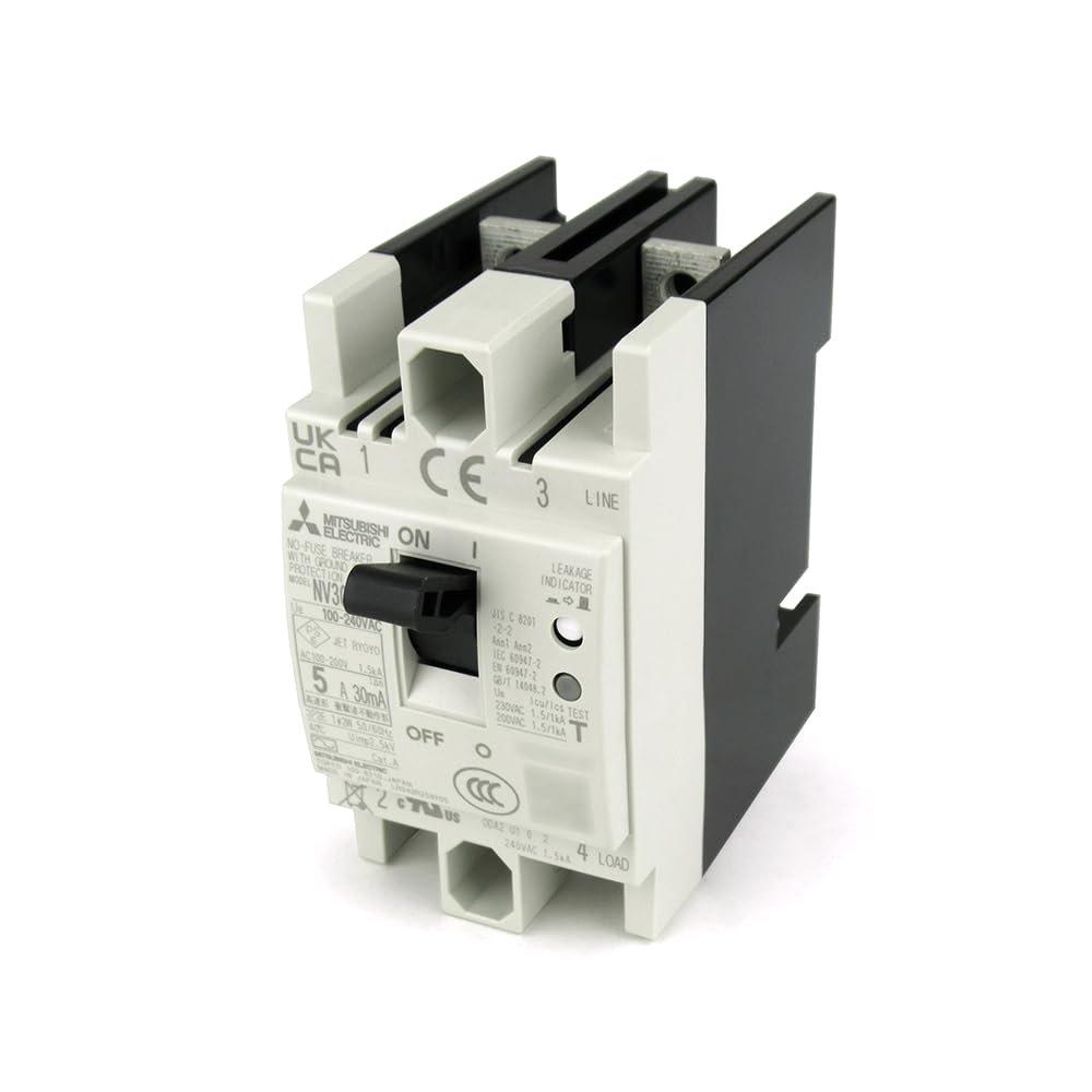 Amazon.co.jp: 三菱電機 NV30-FAU 2P 5A 30MA 漏電遮断器 制御盤用 2極 