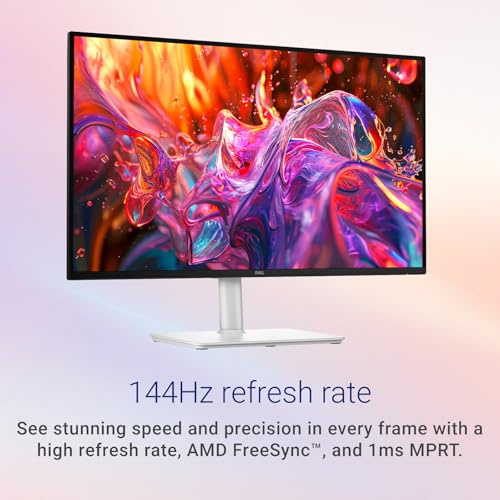 Image of Dell Plus S27 QHD Monitor, 144Hz, IPS Display, 1ms MPRT, 99% sRGB, AMD FreeSync, Built-in Speakers, VESA, Low Blue Light, USB-A|C /HDMI /DisplayPort, Ultra-Thin bezels, Height /Tilt /Swivel /Pivot, White