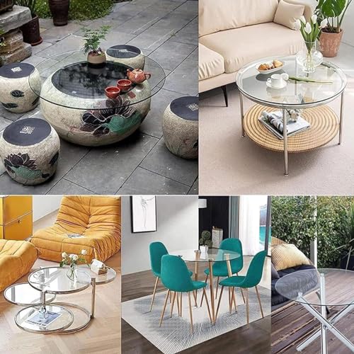 Vidrio templado redondo de 40,6 cm resistente al calor con borde biselado elegante 6