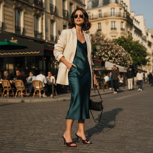 Image of Riekhany High Heel Mules for Women Slip On Open Pointed Toe Classy Patent Leather Stiletto Pumps Formal Slingback Mule Sandals Dress Walking Shoes