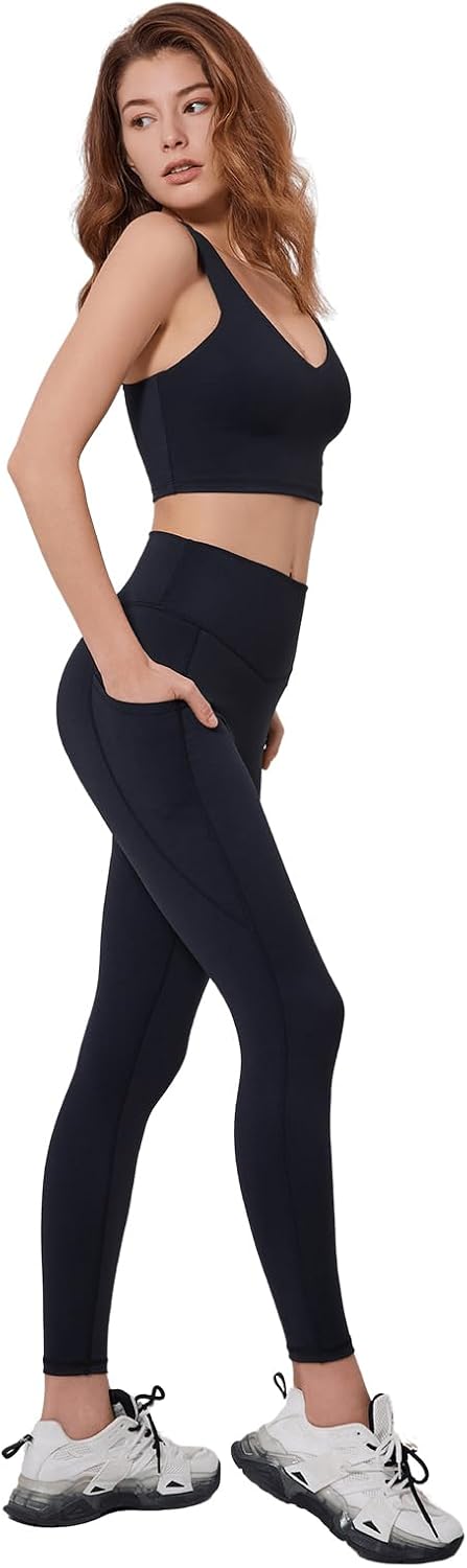 Butt Lifting Leggings for Women Tummy Control Yoga Pants with Pockets No Front Seam Workout Leggings Butter Soft High Waisted - Image 2