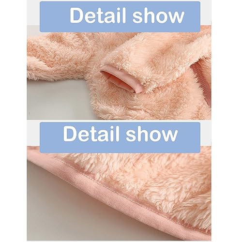 Kids Fleece Sweatshirt Jacket Winter Autumn Warm Zipper Coat with Hooded for Children (Pink, 6-7 Years)3