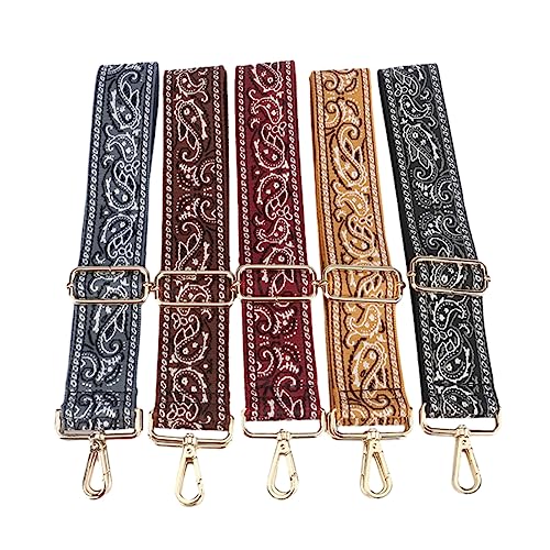 Image of 1pc Adjustable Strap Replacement 2inch Wide Paisley Jacquard Belt for Crossbody Purse Handbag Shoulder Guitar Camera Bag (Khaki)