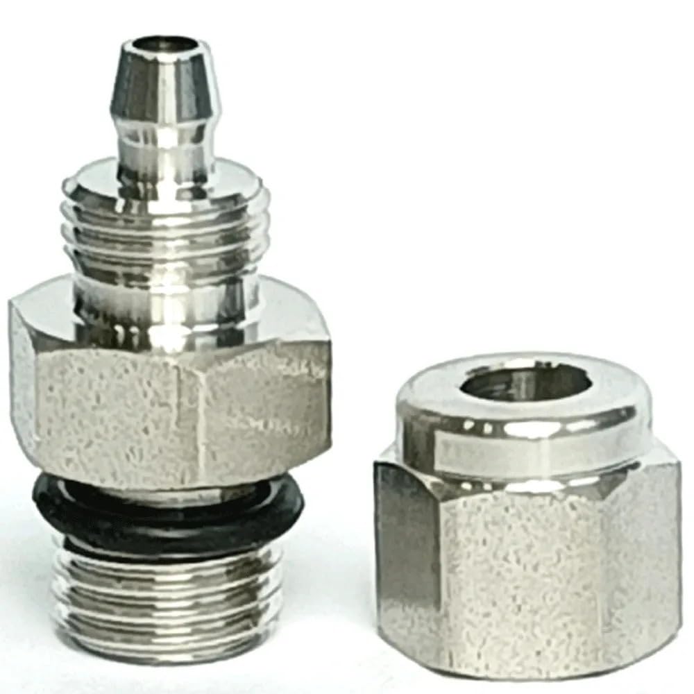 Conector de tubería de acero inoxidable SUS316L de giro rápido con manguera de aire de 6 x 4 mm (7/16-20UNF macho)