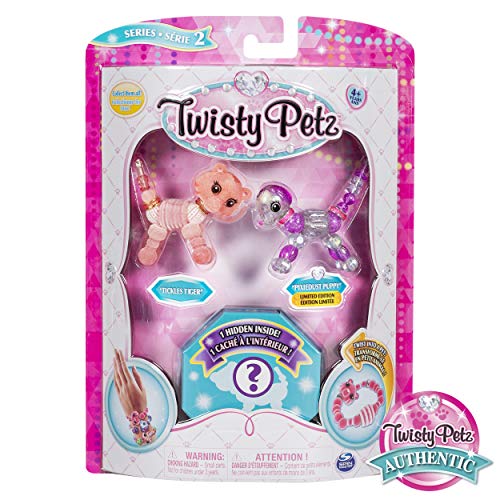 Twisty Petz, Series 2 3-Pack, Tickles Tiger, Pixiedust Puppy and Surprise Collectible Bracelet