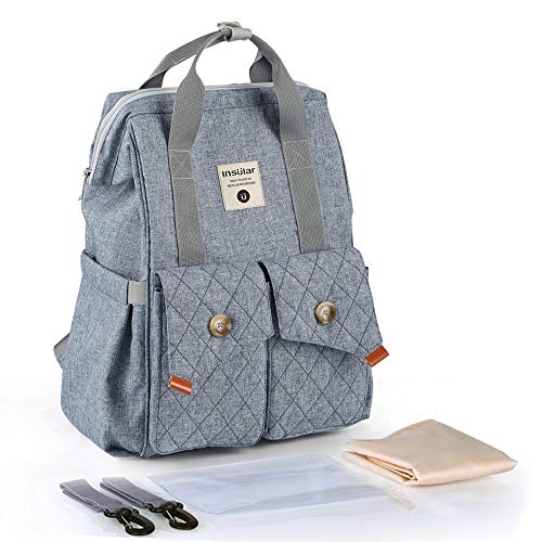 Multifunktions Waterpoor Baby Windel Windel Wickeltasche Handtasche Umhängetasche Leichtgewicht mit Flaschentasche Wickelauflage Reißverschluss