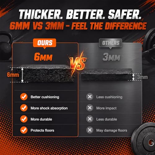 Image of Drydiet Treadmill Mat 51 inch x 24 inch, 6mm Extra Thick Bike Mat for Indoor Stationary Walking Pad, Spin Bike, Elliptical & Rowing Machine, Anti-Slip Shock Absorbing Floor Protector for Hardwood and Carpet