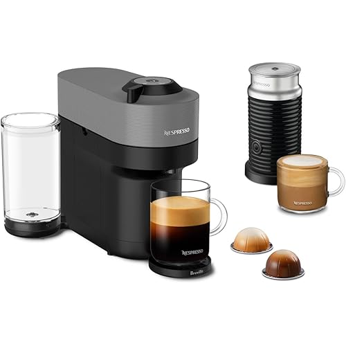 Nespresso Vertuo Pop+ Coffee and Espresso Maker by Breville with Milk Frother, Dark Grey