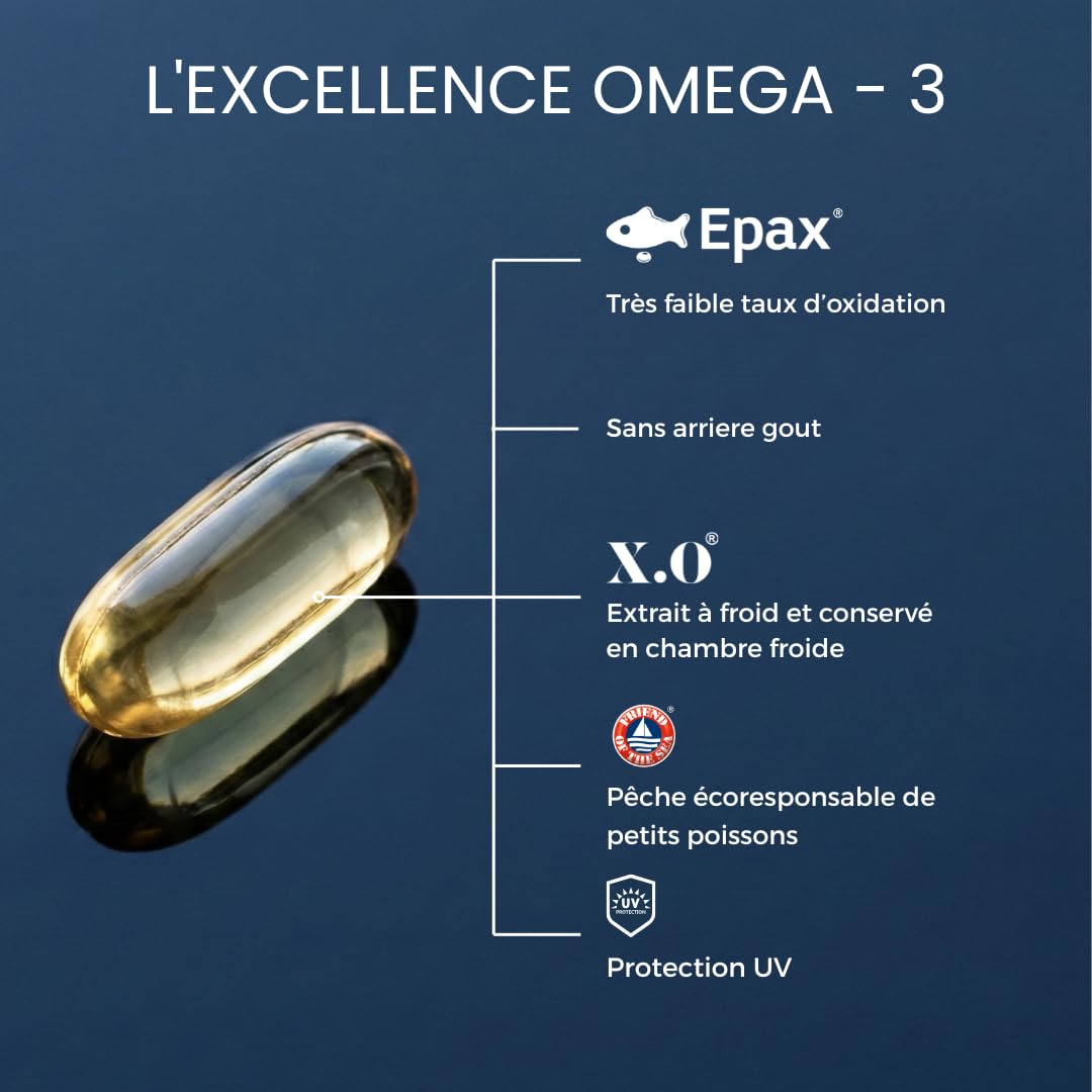 Oméga 3 EPAX® ✓ Poisson Sauvage de Norvège ✓ Haute Concentration 4000mg ✓ EPA-DHA ✓ Forme Triglycérides (TG) Ultra Assimilable ✓ 120 Gélules Fabriqué en France