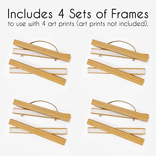 Sweet Jojo Designs Magnetic Wooden Hanging Wall Art Prints Frame Hanger For Bedroom, Office, College Dorm, Pictures, Photos, Paper Posters, Canvas, Artwork, Modern Collage - Set Of 4 #TOP4