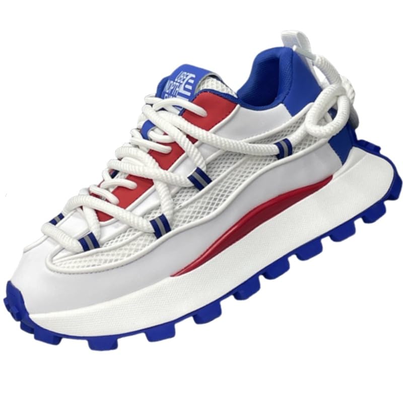 Men's Low-Top Color Sneakers - Breathable Fabric Durable Non-Slip Sole, Lace-Up, Round Toe for Casual Walking, Travel & Jogging - Versatile All-Season Footwear