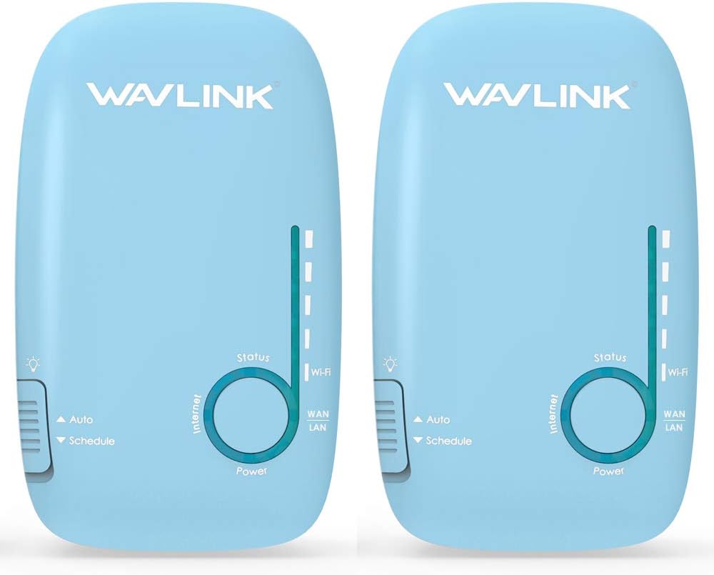 WAVLINK Mesh WiFi System (2-Pack), Up to 3000 Sq.ft., Dual-Band Gigabit Mesh WiFi Extenders, Wall-Mounted Smart Whole Home Wi-Fi Routers with Snooze Light, Built in 4 Antennas.