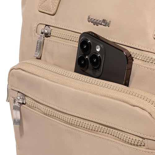 Image of Baggallini Chelsea Laptop Backpack, Taupe Twill