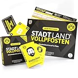 DENKRIESEN - Borussia Dortmund Fan Spiele Bundle | Stadt Land VOLLPFOSTEN Spielblock + Kartenspiel & klattschen® Partyspiel | Offizieller BVB Fanartikel | Partyspiel & Geschenk für Fußballfans