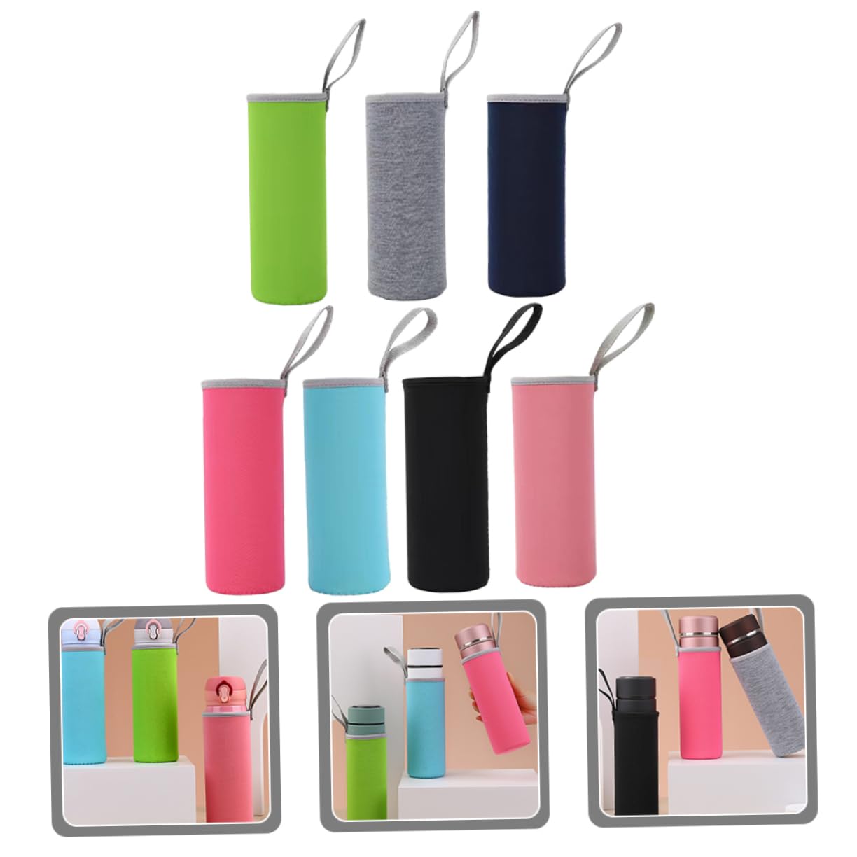 Cabilock Lot De 4 Housses Pour Bouteille D'eau 7 Couleurs 7 Pièces X 4