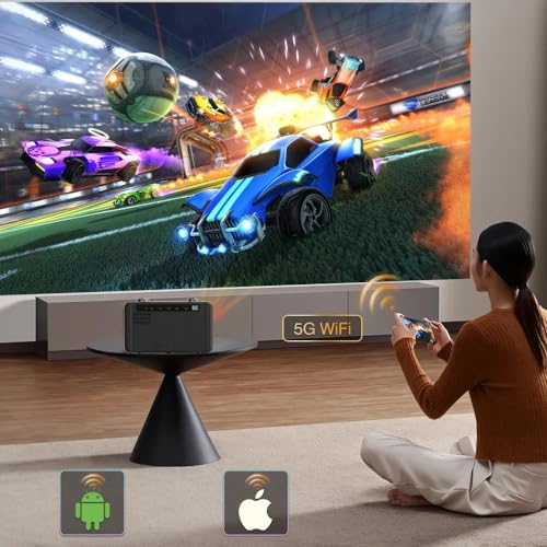 Image of TOPTRO M8 Android Projector for Home 4K Voice Remote Google Widevine L1 Cerified 7900 Lumens Premium Audio Bluetooth YouTube BuiltIn Apps WiFi Display 8K Decode Mini Projector Portable Projector