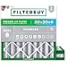 FilterBuy 20x20x4 MERV 8 Pleated AC Furnace Air Filter, (Pack of 2 Filters), 20x20x4 - Silver