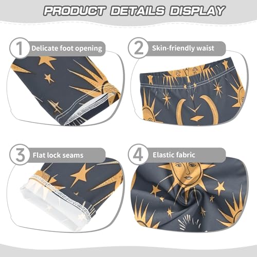 Toddler Girls Leggings Printed Yoga Pants Leggings Sun Moon and Stars for Kids3