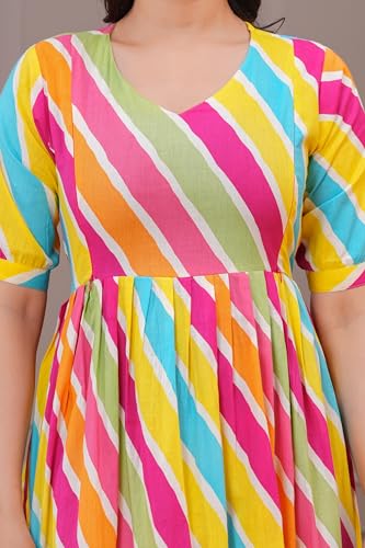 Image of Women's Feeding Kurta Cotton | Floral Anarkali Pregnancy Kurta with Nursing Zipper | Pre & Post Partum | Maternity Dresses | Mom to Be Gift
