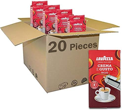 20 LAVAZZA CREMA E GUSTO GUSTO RICCO Italian Ground Coffe Espresso 250g