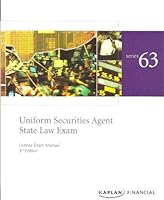 Kaplan Series 63 Uniform Securities Agent State Law Exam 1427769567 Book Cover