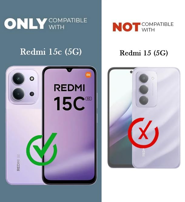 Image of REALCASE Silicone Back Cover Case, Scratch Resistant Protective Crystal Clear Transparent Shock Proof Back Cover Case for Mi Redmi 15C 5G
