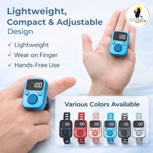 Image of 3203 Digital Finger Mala Jap Counter Ring with LED Display | Rechargeable Tasbih Tally Counter | Digital Counter for Mantra Jap, Zikr, Meditation & Dhikr | Counts Up to 99999