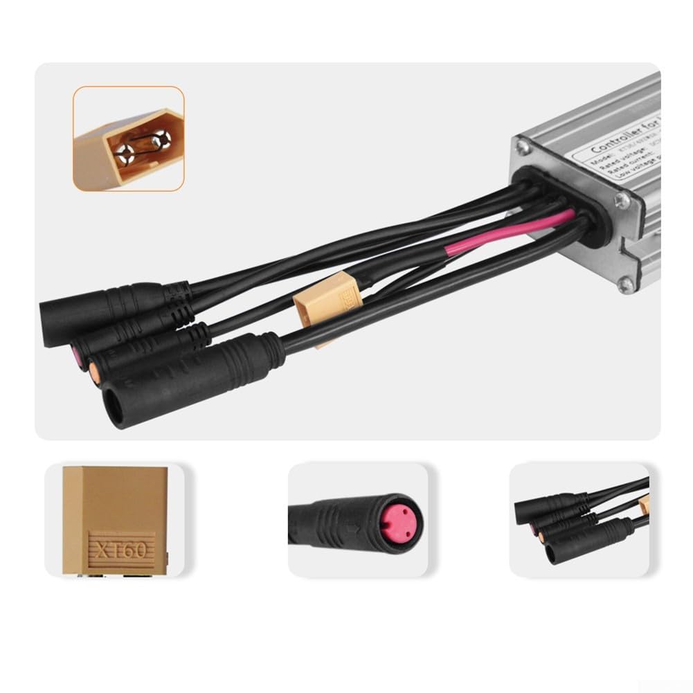 Contrôleur sans balais pour vélo électrique 36 V/48 V 17 A 350 W en alliage d'aluminium étanche avec câble 1T5 pour pièces KT Accessoires de vélo électrique