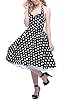 BI.TENCON 1950s Black Halter Style Vintage Polka Dot Swing Dress L #1