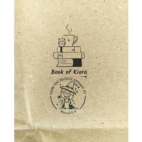 Image of Kunya Personalised Book Stamp with Your Name(3.5 cm Dia), customised for Stamping Books for Readers, Great Gift for booklovers, Kids, Teachers (Coffee Reader)