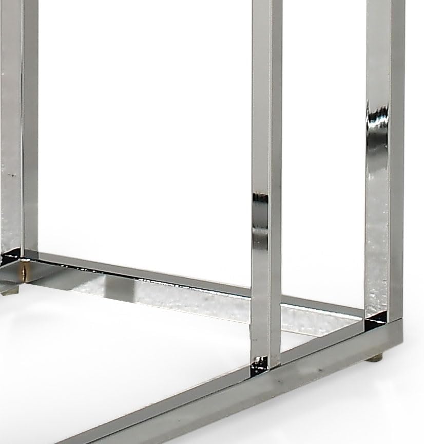 Close-up view of the base and lower frame of the Chairside End Table FX285, showing the chrome finish and structural connections.