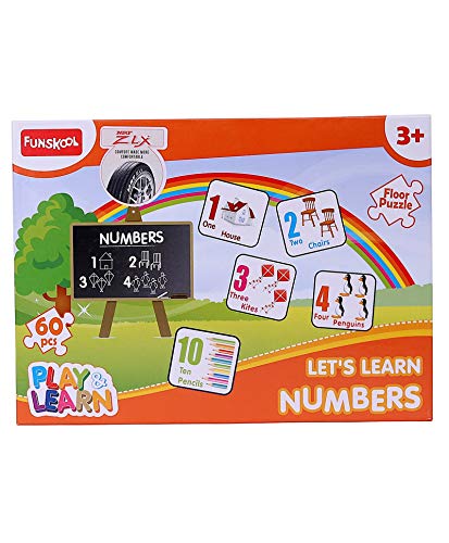 Image of Funskool Play & Learn-Numbers,Educational,60 Pieces,Puzzle,For 3 Year Old Kids And Above,Toy,Multicolor