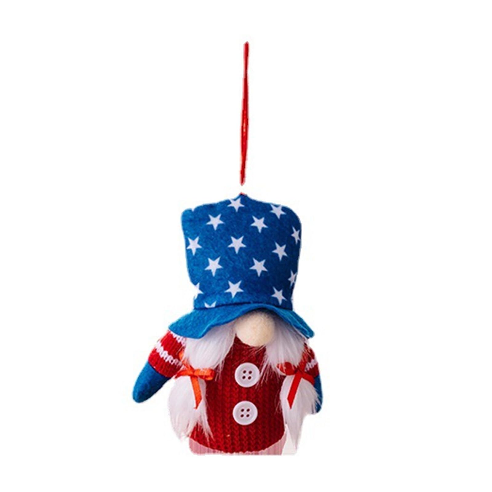 Jazuaiao Independence Day Gnomes Pendant Swedish Tomtes Hanging Ornaments with LED Light Christmas Tree Home Party Decoration Hanging Gnomes Decorations