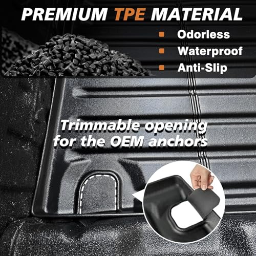 Image of TripleAliners Truck Mat Compatible with 2022-2026 Ford Maverick Hybrid & Gas 4.5FT Accessories, Truck Bed Mat Heavy Duty Custom Fit All Weather Protection TPE Pickup Liner