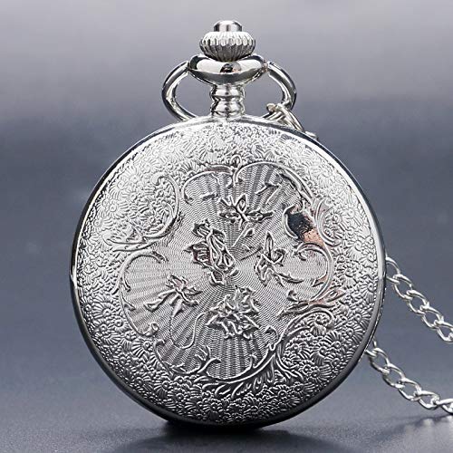 AxBALL Moda legal prata oco fob pingente neckalce relógio de bolso para homens mulheres meninas meni