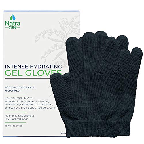 NatraCure - Guantes hidratantes de gel, color negro