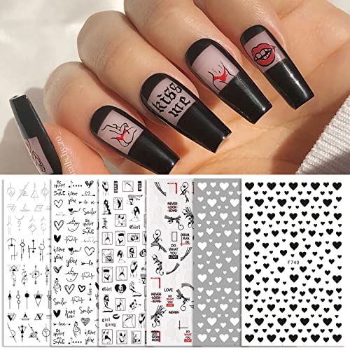 NICOLE DIARY 3D Nagelsticker Nagelaufkleber Nagel Sticker Nagelsticker Selbstklebend Diy Nail Art Dekoration 6 Blatt Nail Sticker Personalisierte Muster