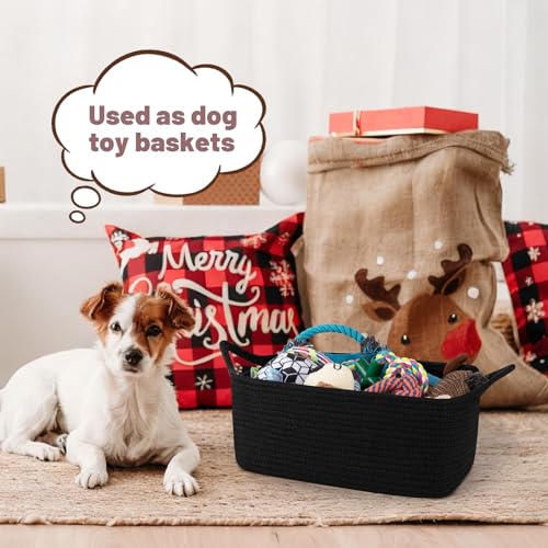 Image of OIASKET Gift Basket Empty with Handle, Small Woven Baskets for Gifts Empty | 13.6 inchx10 inchx5.9 inch, Baby Shower Toy Storage Baskets, Dog Toy Storage for Organizing, with Gift Bag Ribbon Tissue Paper