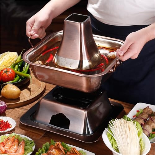 Olla tradicional para fondues de carbón 34 cm plateada miniatura 4